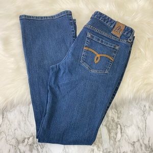 American Rag | dark wash, low rise, straight jeans 9